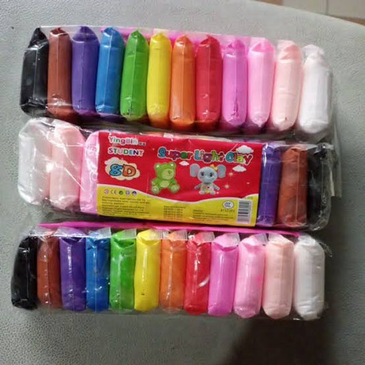Clay warna-warni untuk anak usia 3 tahun keatas dengan bonus alat ukir gratis, cocok sebagai mainan edukatif dan edukatif dirumah.
